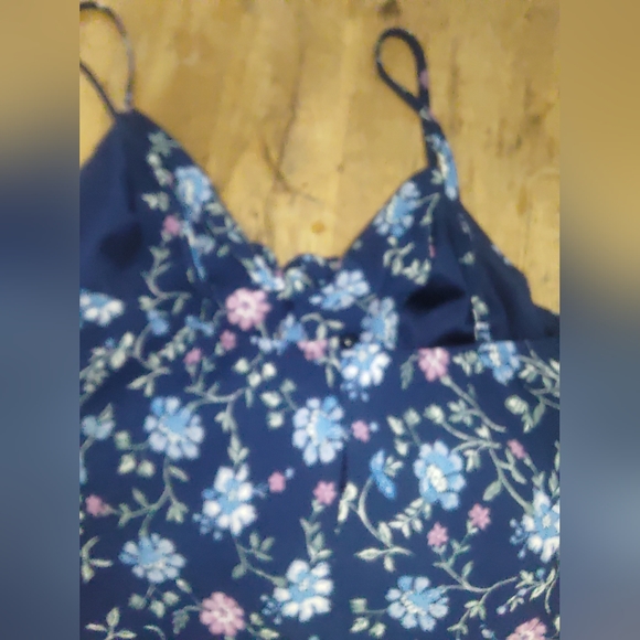 Trixxi Blue Tie Front Floral Mini Dress Size M - Picture 3 of 4